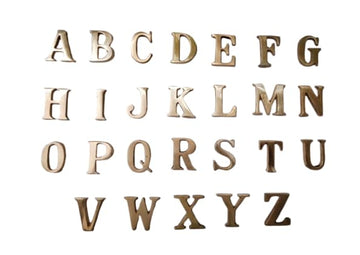 New 1 Inch House Letters Polished Solid Brass - Metal Alphabet Self Adhesive A to Z Beautiful 26 letters Pack