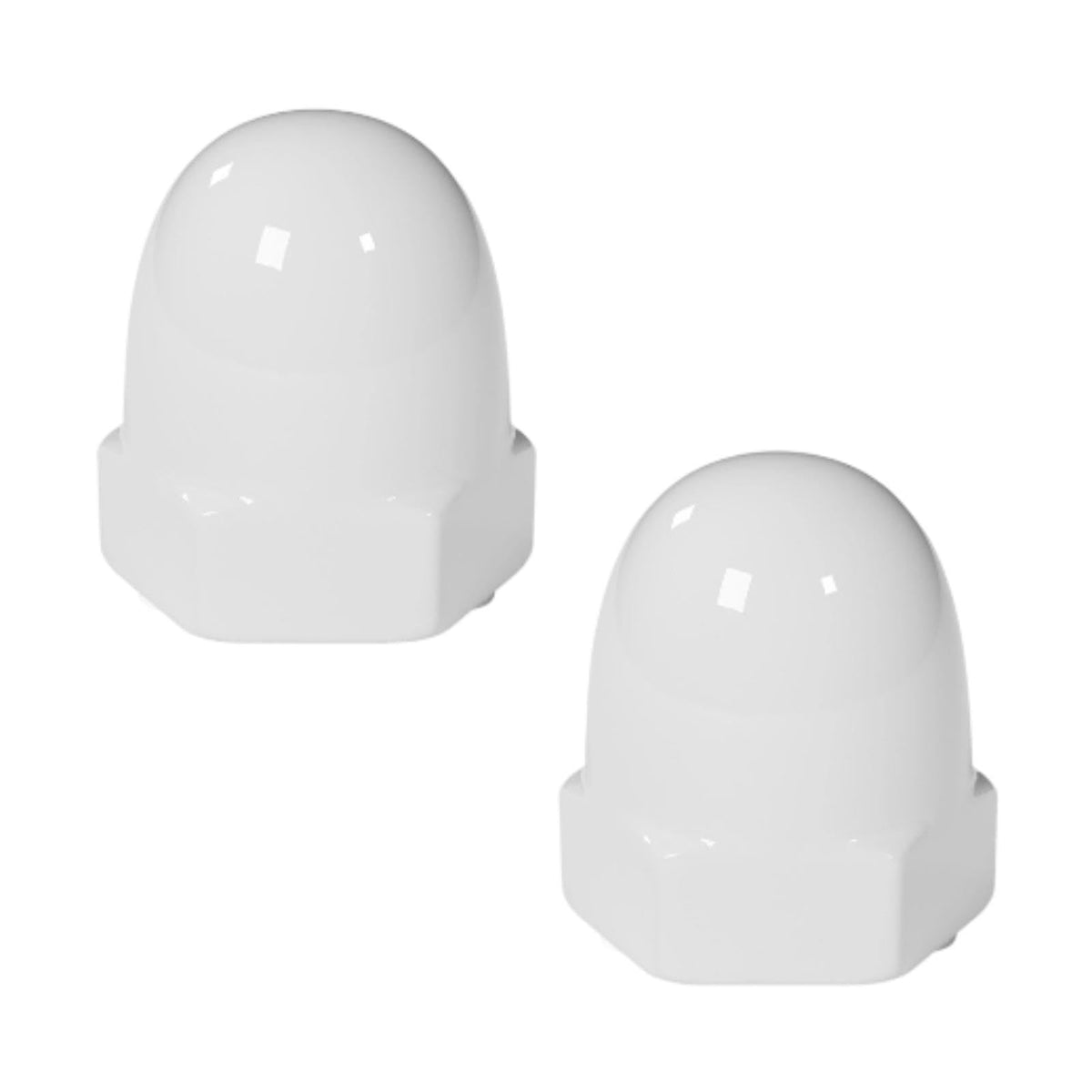 2X Ceramic Toilet Bolt Covers – White Decorative Bathroom Accessories, Elegant Screw Caps, Easy to Install, Fits Standard Toilets (Hole 0.66 Inch) – 1.69 Inch Base