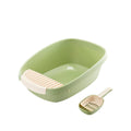 Open Cat Litter Box Large Litter Pan for Cats High Sided Kitten Litter Box with Cat Litter Scoop Removable Pedal Type Cat Toilet Pet Supplies Easy to Clean