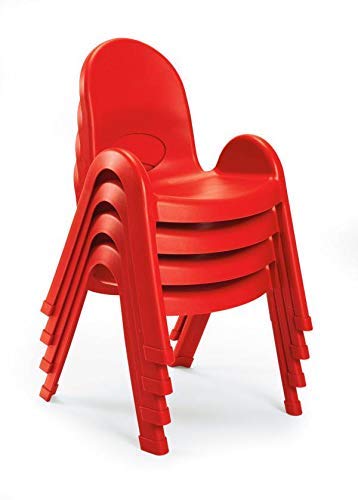 Angeles Value Stack 5" Child Chair, Candy Apple Red, 2 Pack, Stackable Ergonomic Seating Solution for Classrooms and Homeschools