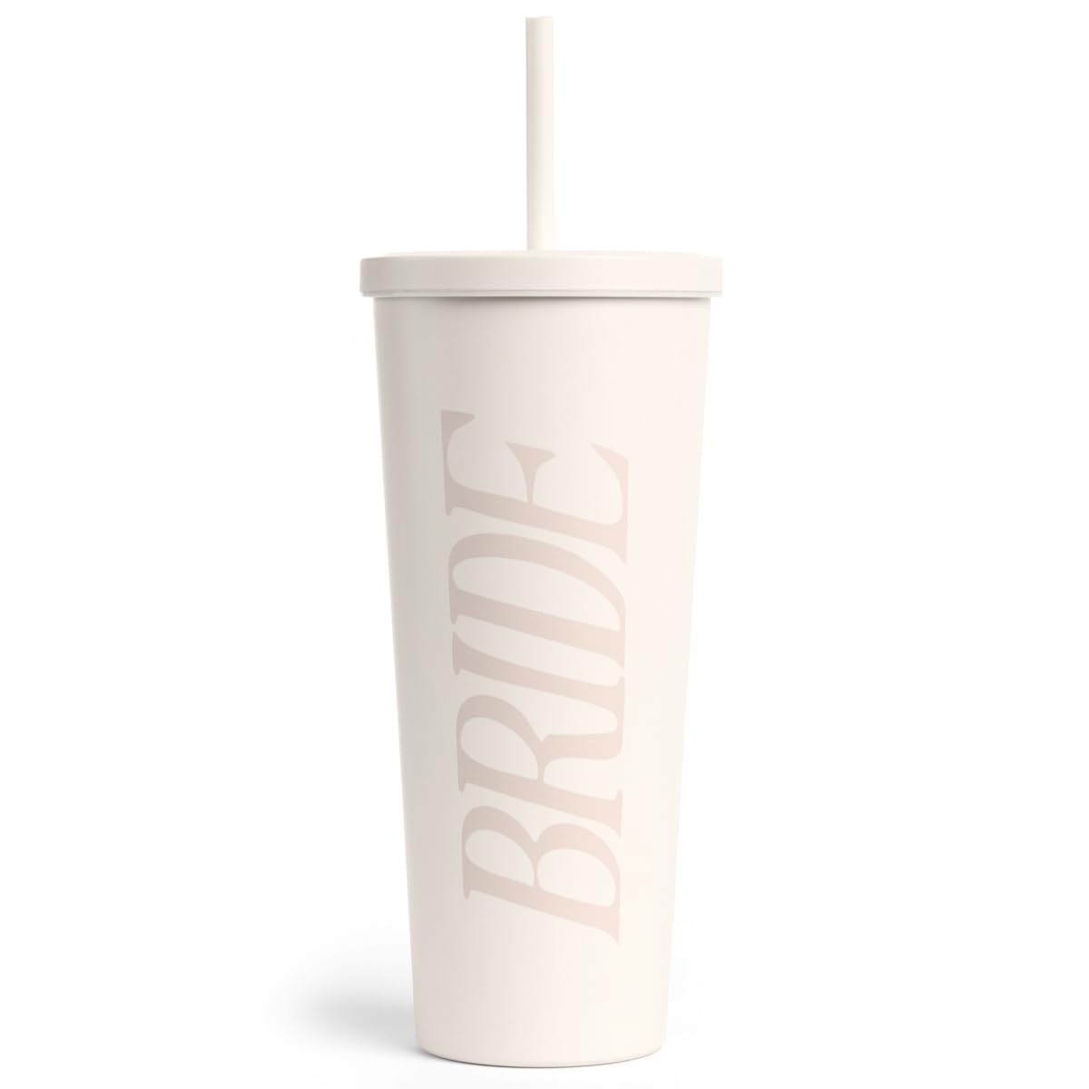 xo, Fetti Bride Tumbler - 24 Oz Stainless Steel Cup | Bachelorette Party, Bridal Shower, Ivory, Bride to Be Gift, Wedding