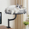 Cat Desk Bed, 360°Rotation & Height Adjustable Cat Bed for Desk Holds up to 40lbs, Machine-Washable Plush Cover