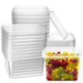 16 oz Deli Containers with Lids 20 Pack, Square Clear Plastic Containers with Lids BPA Free, Airtight Soup Containers with Lids for Meal Prep, Take Out & Food Storage