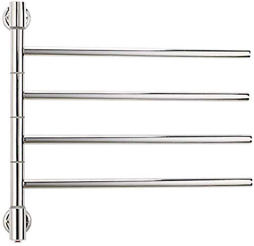 Wall Mounted Towel Warmer Electric Towel Rack Bathroom Rotatable Towel Heater Let You No Longer Feel Wet and Cold of Towel Plugin ()