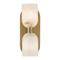 Alora Lighting Lucian 11" Wall/Vanity Light | Vintage Brass Finish | Alabaster Shade | Transitional Bathroom Wall Light | Made of Steel and Alabaster | 3.63"W x 11.5"H x 5.38"E | WV338902VBAR