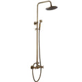 Bathroom Shower Faucet Set Retro Antique Brass Shower Set Wall Mounted Phone Ceramic Handheld Mixer Tap Faucet 3-Functions Mixer Valve-A,A