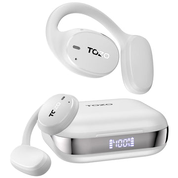 TOZO OpenEgo Open Ear Earbuds Bluetooth Headphones, 5.3 Bluetooth Sport Earbuds with Earhooks for 80Hrs Playtime,32 EQ Modes, Digital Display, Clear Calls, Comfortable Wear for Running, Work
