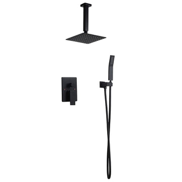 MINKA-AIRE F862L-CL Pinup 60" 10-Blade LED Ceiling Fan with Five 60" blades and Five 41" Counter Rotating Blades in Coal Black Finish with Coal Black Blades and Etched Lens