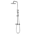 Thermostatic Shower System Wall Mounted Shower Faucet Set with Waterfall Tub Spout Bathroom Brass Chrome Shower Fixture with Height Adjustable Rain Shower Head and 3 Mode Hand Shower