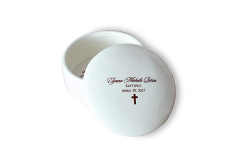 Personalized Round Keepsake Box - With Irish Blessing, Script Name & Date