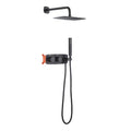 Wall Mounted Shower System, Bathroom Shower Faucet Set with Valve, Black Shower Fixtures, Shower Head with Handheld Combo, Shower Sets for Bathroom, Shower Kit with Valve and Showe