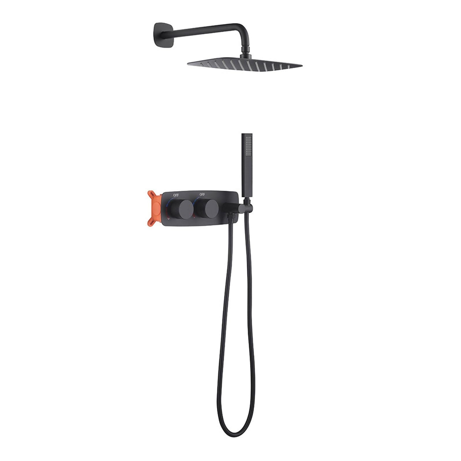 Wall Mounted Shower System, Bathroom Shower Faucet Set with Valve, Black Shower Fixtures, Shower Head with Handheld Combo, Shower Sets for Bathroom, Shower Kit with Valve and Showe
