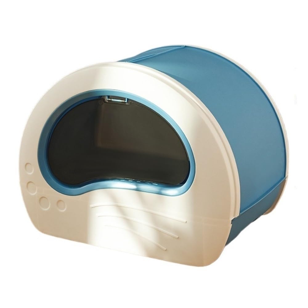 Pet Supplies, Enclosed Cat Litter Box Large, Splash-Proof Control with Scoop & Drawer(Blue)