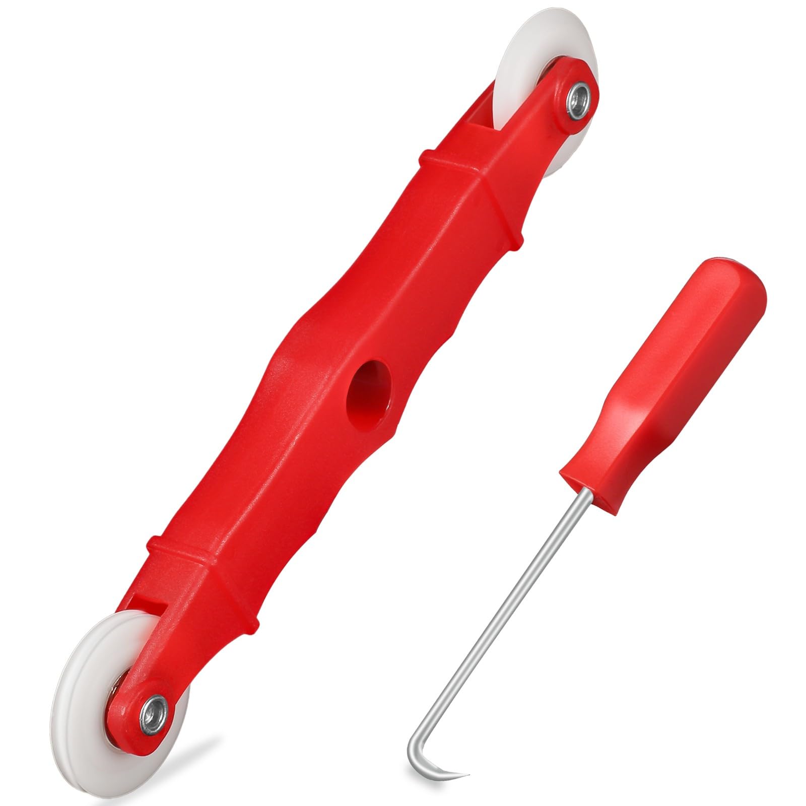 2 Pcs Screen Repair Tool, Including Upgrade Rolling Tool and Spline Hook, Easy to Use, Ergonomic Roller Equipped with Bearings for Patio, Porch, RV, Garden Screen and More