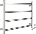 Electric Heated Towel Drying Rack, Heated Towel Rail Radiator with 4 Heated Bars, Wall-Mounted Towel Warmer Towel Shelf for Bathroom, Hotel,Plug in/Plug in