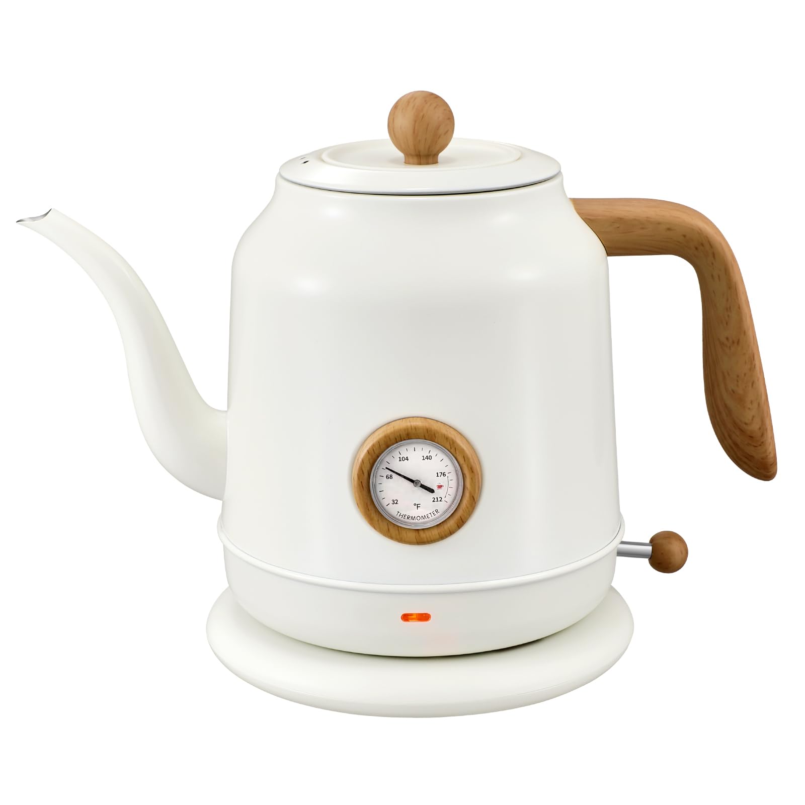 1.2L Electric Gooseneck Kettle with thermometer, Tea Kettle for Boiling Water, Gooseneck Electric Kettle for Coffee & Tea