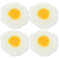 Toyvian Fried Egg Fidget Toys, 4-Pack 3.14Inch Realistic Squeeze Stress Relievers Soft Simulation Decompression Props for Sensory Support and Mood Boosting