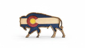 Colorado Buffalo Flag Wood Wall Art