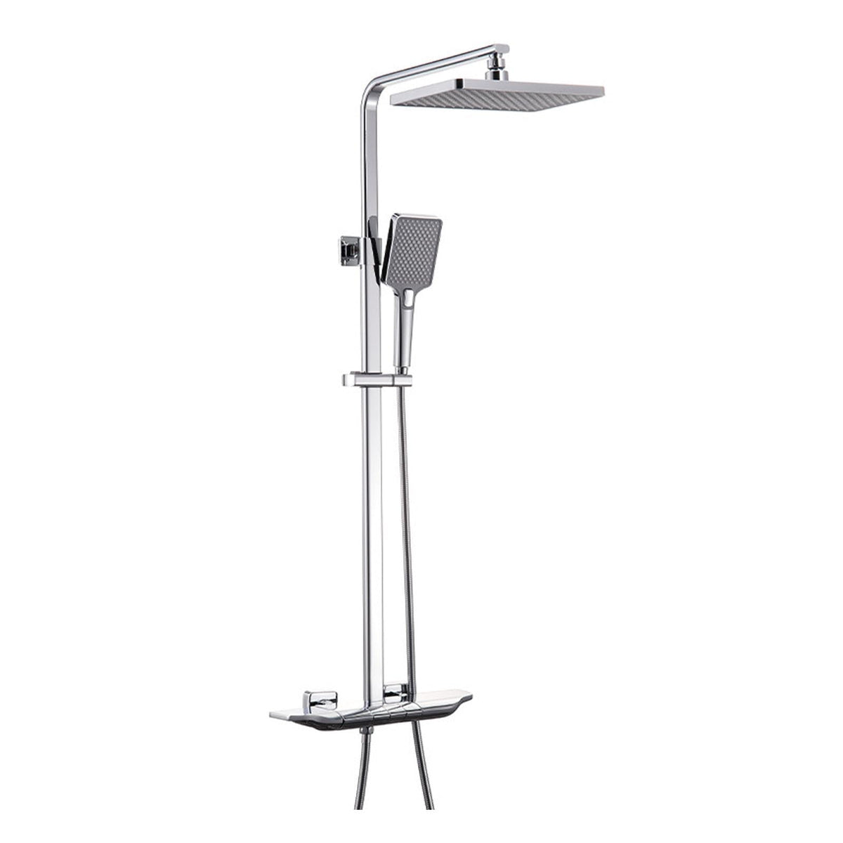 Shower System,Wall Mounted Bathroom Shower Faucet Set 3 Functions Shower Fixtures Liftable Shower Kit with Valve and 3 Modes Handheld Shower Head,Waterfall Bathtub Faucet