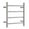 Towel Warmer Drying Rack Electric 50W Heated Towel Rack with 4 Round Polished Bar, Bathroom Space Saving Wall-Mounted 304 Stainless Steel Heated Towel Rail, 500X480x125mm,Plug in (Hardwired)