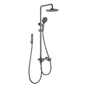 Shower Faucet Set with Digital Display Wall Mount Bathroom Shower System Height Adjustable Stainless Steel Shower Fixture (Grey), Gray