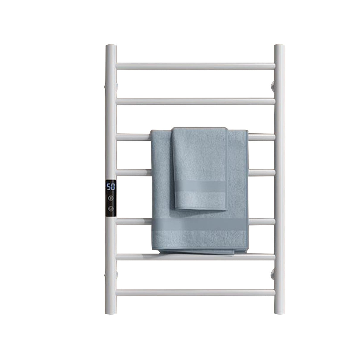 Towel Warmers Electric Wall-Mounted Drying Rack 7 Bars with Timer and Temperature Control Heated Towel Rack for Bathroom ()
