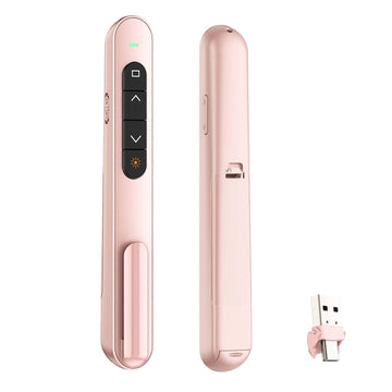 QUI Presentation Clicker with Volume Control, Wireless Presenter Remote | Plug & Play 2.4GHz USB Slide Advancer Compatible with Mac/Windows, Works with PowerPoint, Keynote, and Google Slides