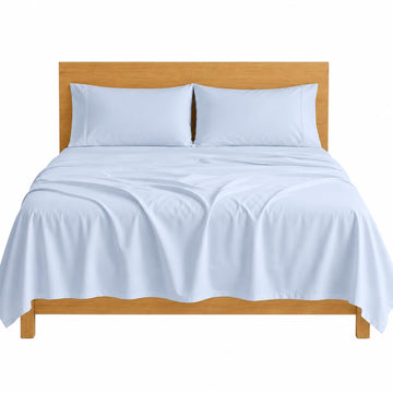 SGI bedding 100% Egyptian Cotton Sheets King Size – 600 Thread Count Sheets Set, Soft, Cooling, 15" Deep Pocket, Luxury Hotel Bedding, Breathable, Durable - Light Blue