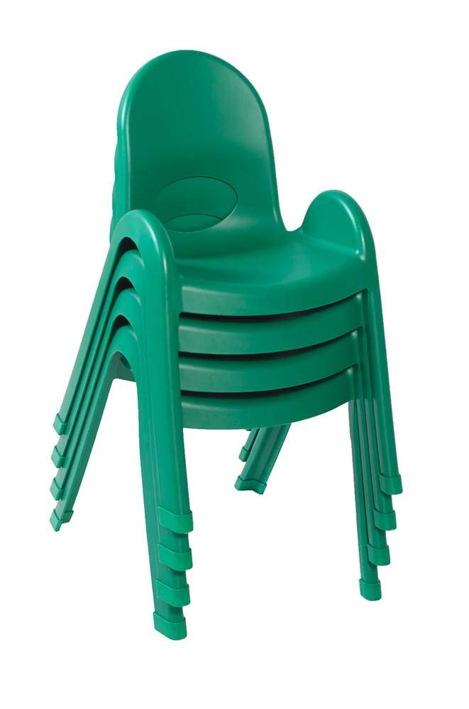 Angeles Value Stack 13" H Chair, Shamrock Green, 4 Pack, Stackable Ergonomic Seating Solution for Classrooms Daycares and Homeschools
