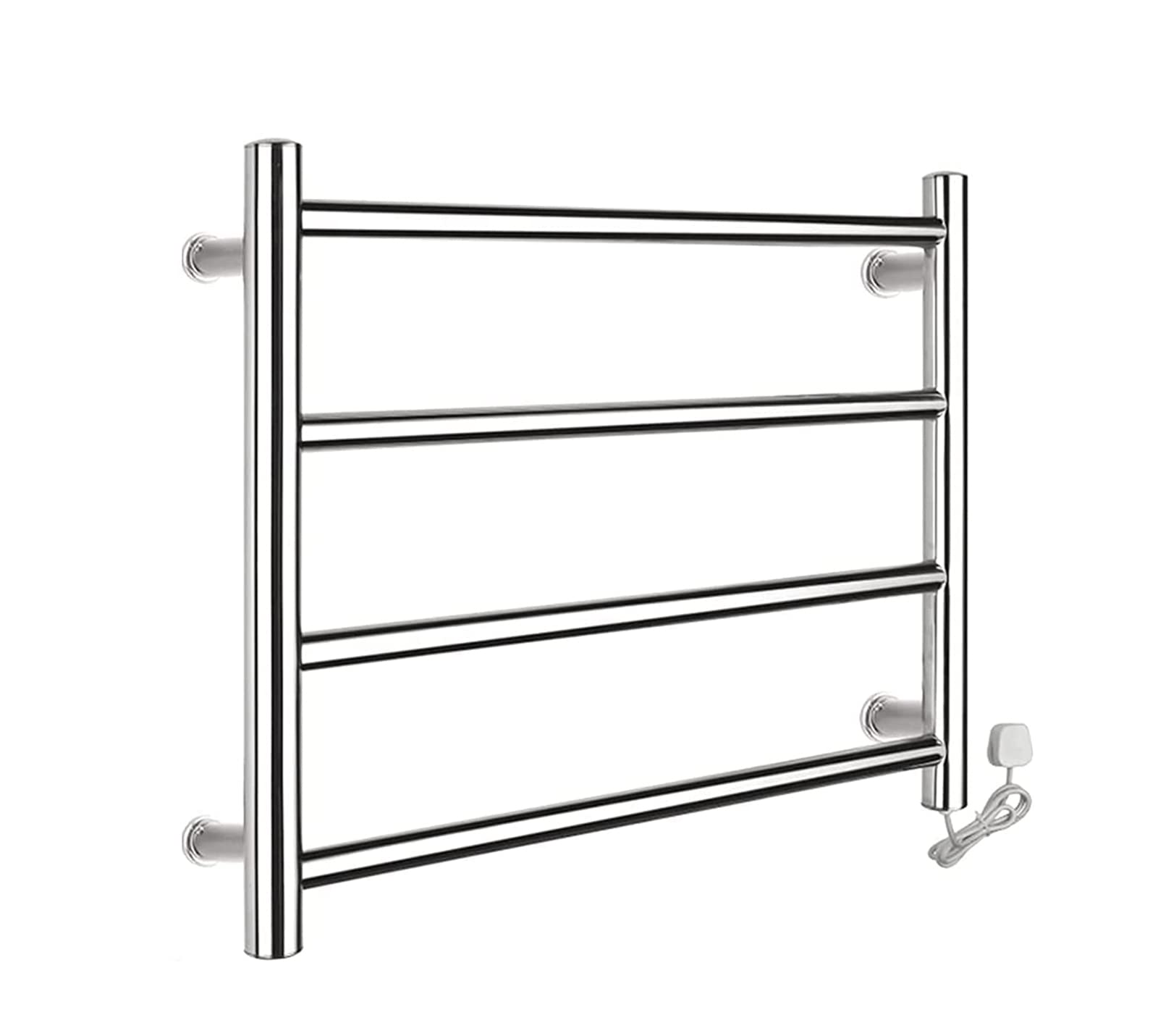 4 Bars Electric Towel Warmer, Bathroom Radiator, Heated Towel Rack, 304 Stainless Steel Warmer Rail Piug in