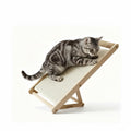 Cat Scratching Pad with 100% Sisal, Stable Triangle Design, 2-Step No-Tool Assembly, 22" Wooden Ramp to Protect Furniture & Sofa, Natural Incline Board for Indoor Cats (Beige)