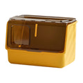 Hooded Cat Litter Box Enclosed Covered Toilet Container Sturdy Deep Pan Portable Pet Supplies Kitten Potty- Yellow