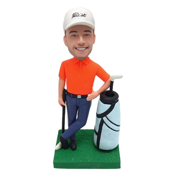 UniBoblX Custom bobblehead, Casual Golf Handmade Personalized Sculpture Gift, Suitable for Men, Boyfriends, Husbands, Grandchildren, sons, Office Bosses or Colleagues