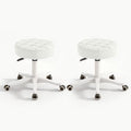 Hdhnba Small Chair Round Rolling Stool with Wheels Pu Leather Height Adjustable Swivel Drafting Work Spa Salon Stools Home Office Chair