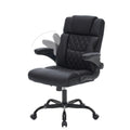 Lianva Ergonomic Office Chair, Executive Desk Chair with Flip-up Armrest, Swivel Computer Task Chair with Wheels for Home Office, Small Black