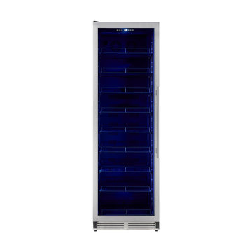 Forno Casinali 24" 427 Can Bottles Single Zone Beverage Cooler - 15.8 cu. ft. Can Refrigerator with Stainless Steel Reversible Door - Touch Control Beverage Fridge with High Efficiency Compressor