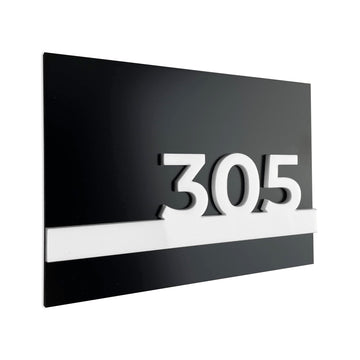 ALÚMADESIGNCO Apartment Door Numbers - Hotel Suite Sign - Modern Number Placards - Room Number Signs - Hotels Plaques - Classroom Indoor Plate - Office Unit Identification signage - 5 x 3.5"