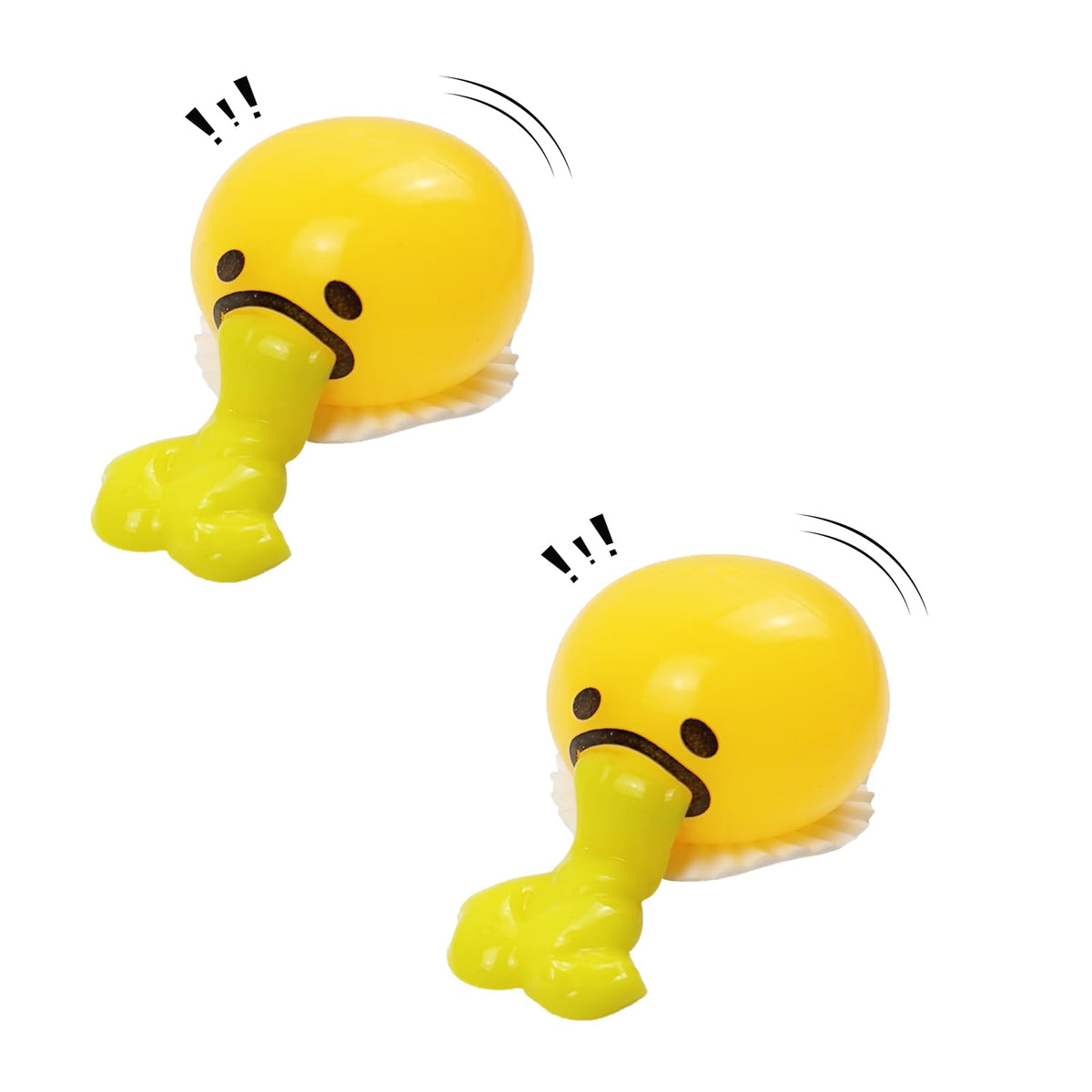 2 Pack Puking Egg Stress Balls - Funny Vomiting Slime Squeeze Toys for Kids & Adults - Novelty Prank Gifts for Easter Baskets Party Favors & Anxiety Relief (Yellow)