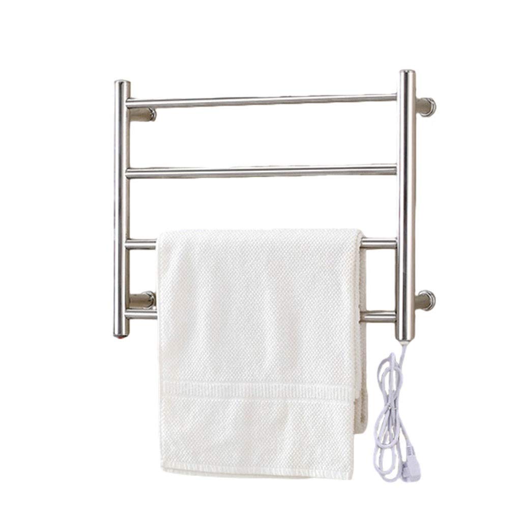 Bathroom Towel Drying Rack Electric Wall Mounted Stainless Steel Towel Warmer Built-in tat Wall-Mounted & Plug-in Design