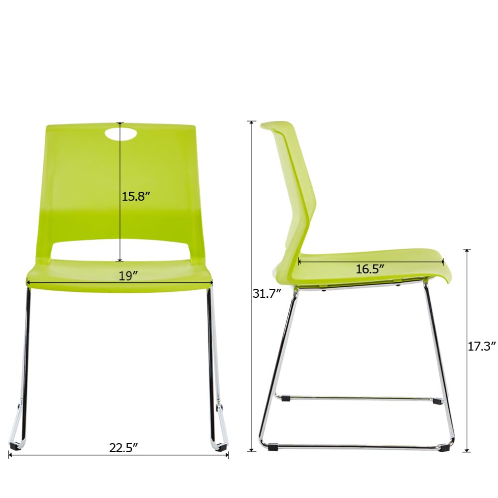 Sidanli Stacking Chairs for Business, Modern Dining Chairs for Home-green (set of 4), Onesize