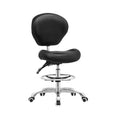 Kaleurrier Adjustable Stools Drafting Chair: with Back Support & Foot Rest, 20-28 inch seat height, Black