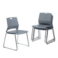 Sidanli Gray Stackable Chairs, Modern Waiting Room Chairs (set of 4), Large, Grey