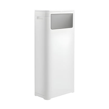 WanWanKa Bathroom Trash Can with Lid,Slim 6 Gallon Commercial Lagre Trash Bin, Tall Skinny Waste Bin with Press Top Lid, Narrow Garbage can for Kitchen,Living Room,Ofice,Laundary Room,Bedroom White