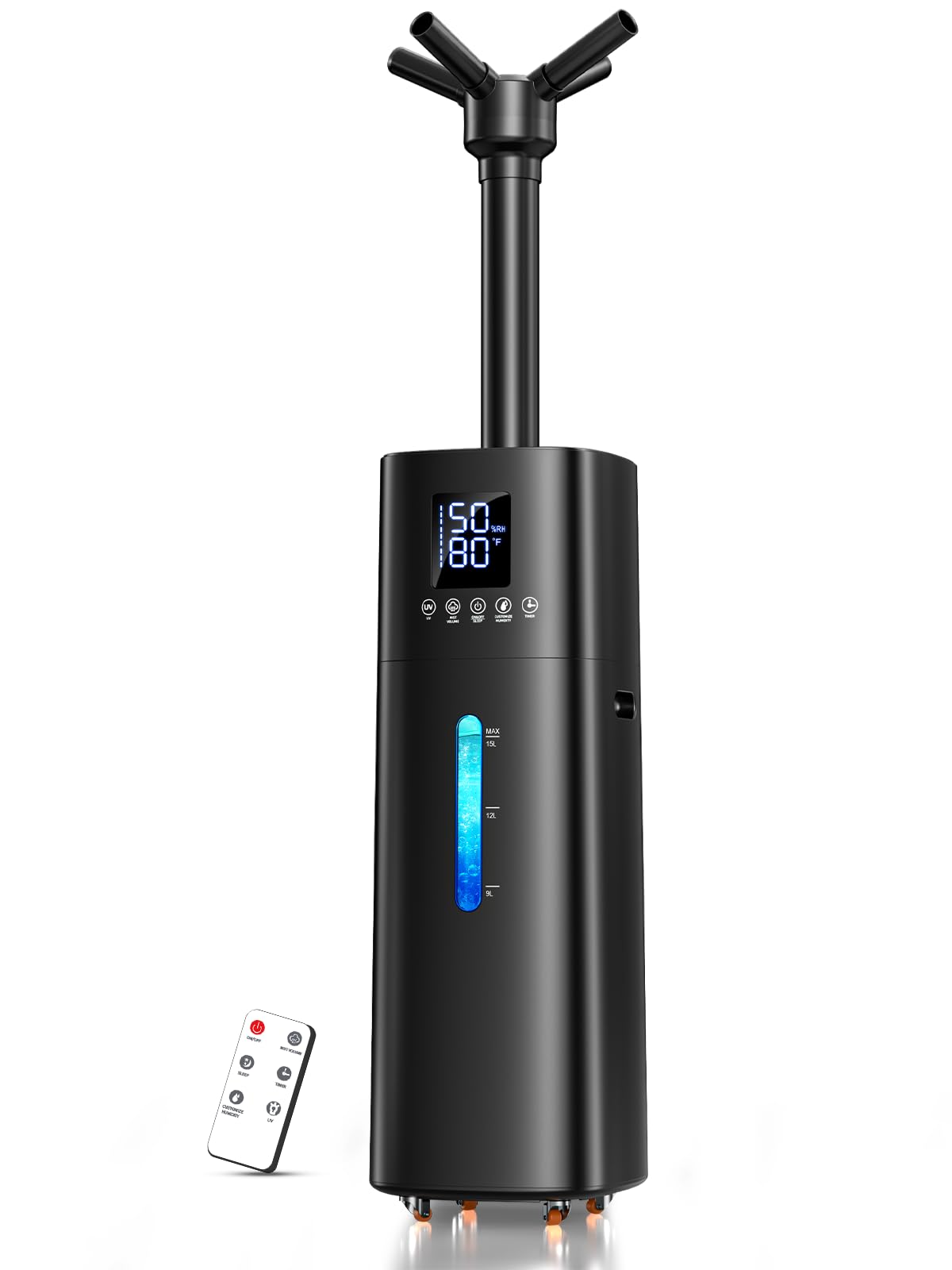 15L/4Gal Humidifier Large Room, 600mL/h Misting, 1200ft² Coverage, Auto Humidity Control, 72H Runtime, Top Fill, Aroma Diffuser, Sleep Mode, 12H Timer, Auto Shutoff Protection