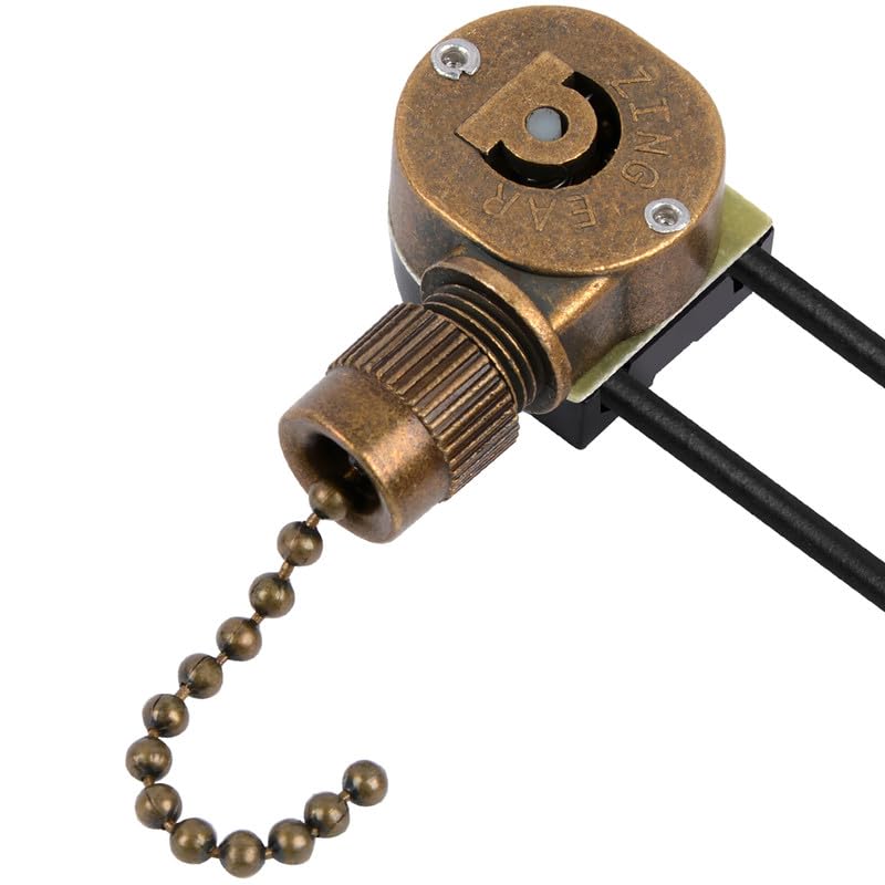 Hunter Ceiling Fan Light Switch ZE-109M - Pull Chain On/Off Switch - Bronze Chain