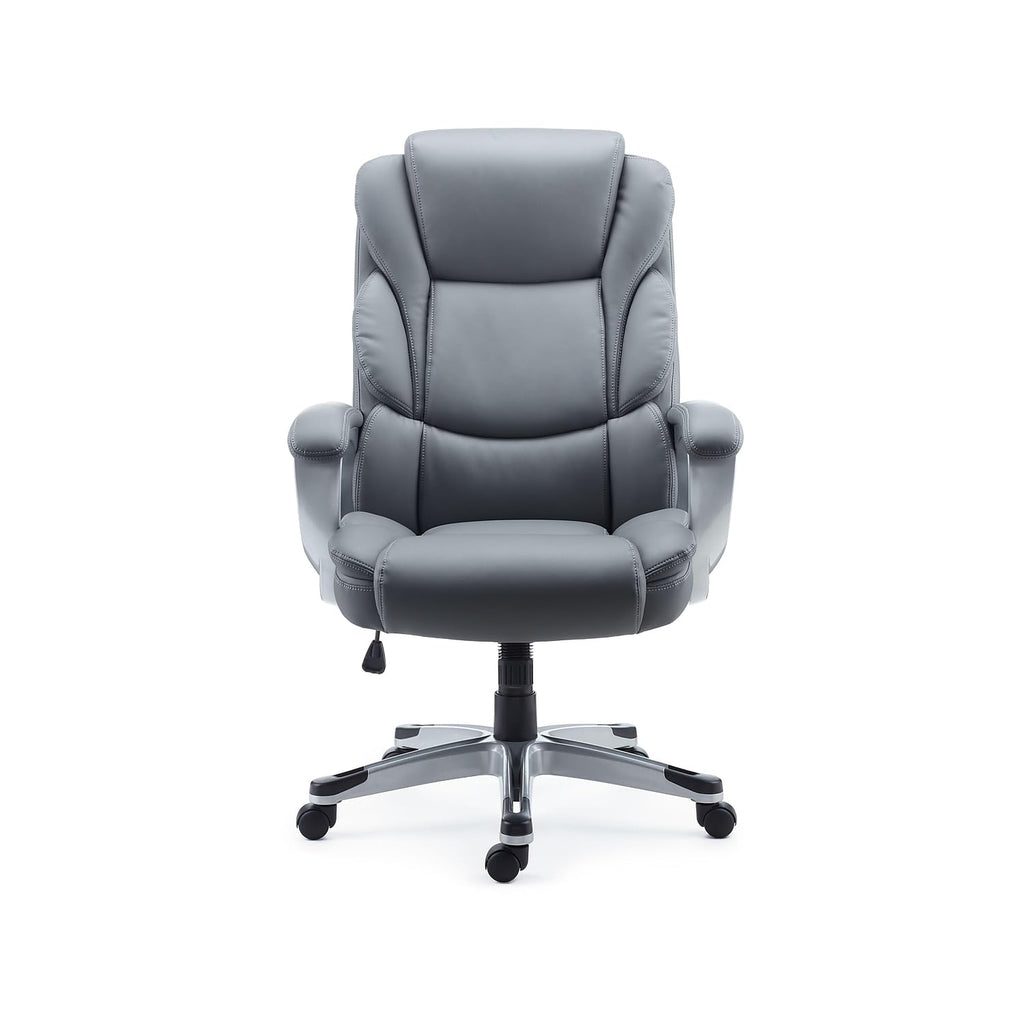 Staples Mcallum Bonded Leather Manager Office Chair, Gray, 1 Pack, Grey