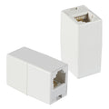 2Pcs RJ11 Coupler Phone Line Connector 6P4C Inline Telephone Line Adapter Female to Female for Landline Phone Telephone (White)