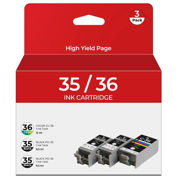 PGI-35 CLI-36 Ink Cartridges Compatible for PIXMA TR150 TR160 iP110 iP100 Compatible with Canon 35 36 Ink Cartridges Replacement for PIXMA TR150 TR160 iP110 iP100 TR 150 Printers