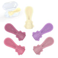 Baby Food Pouch Spoon Attachment (5-Pack, Blossom) – Designed for Small Mouths & Stage 1 Weaning – Ultra-Soft Silicone Feeder for Sensitive Gums – Universal Fit Pouch Topper with Travel Cases