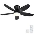 Surtime Ceiling Fans with Lights-36 Low Profile Ceiling Fan with Light and Remote Control,Flush Mount,DC Reversible,LED Dimmable Blakc Ceiling Fans for Bedroom,Indoor/Outdoor Patio Use